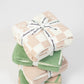 AFC Cream/White Farm Checkers Stretchy Throw Luxe Blanket
