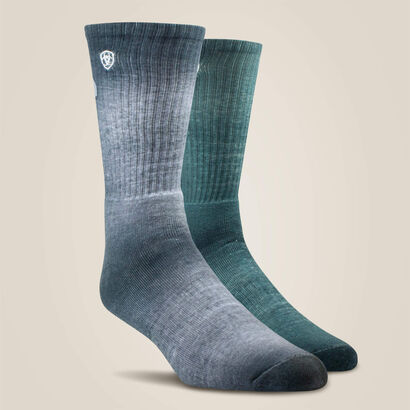 ARIAT MENS Incognito Graphic Crew Work Sock 2 Pair Multi Color Pack