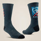 Ariat Mens Patriot Country Graphic Crew Sock 2 Pair Multi Color Pack