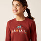 Ariat Youth Girl Blossom Pony T-Shirt Fired Brick