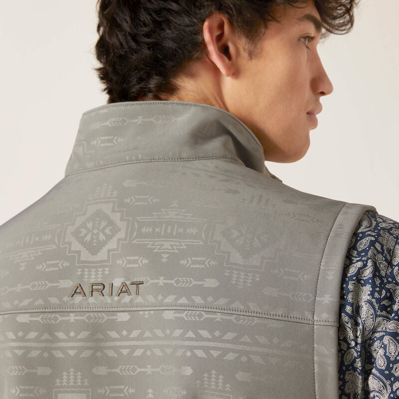 ARIAT MENS Vernon 2.0 Softshell Vest (JETTY GRAY EMBOSSED)