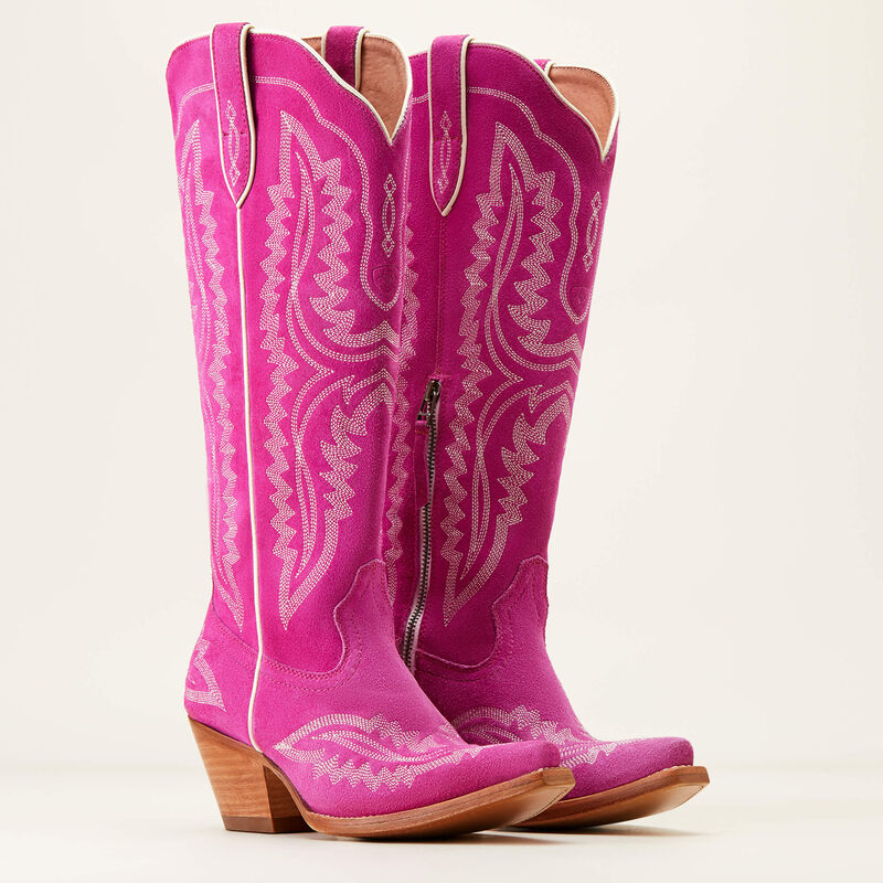 ARIAT WOMENS CASANOVA WESTERN BOOT HAUTE PINK SUEDE