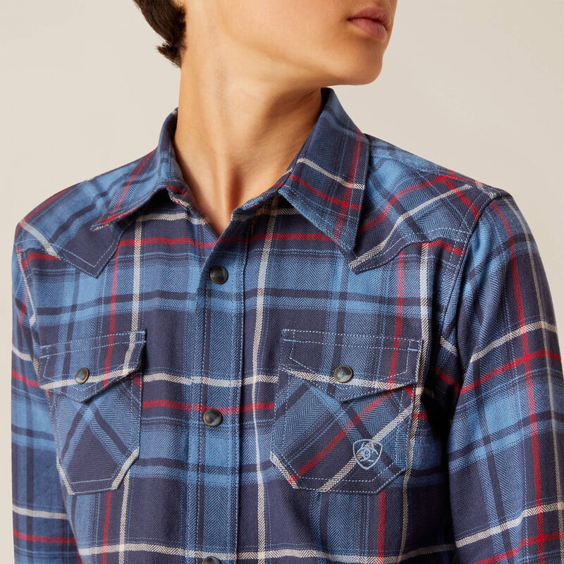 ARIAT BOYS HARIAM RETRO FIT BUTTON UP MOOD INDIGO