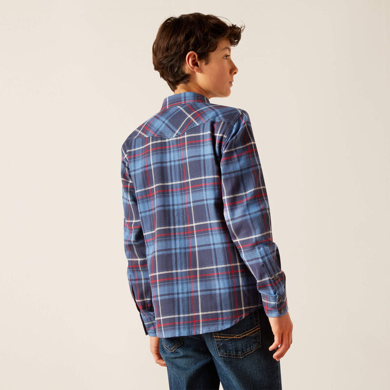 ARIAT BOYS HARIAM RETRO FIT BUTTON UP MOOD INDIGO