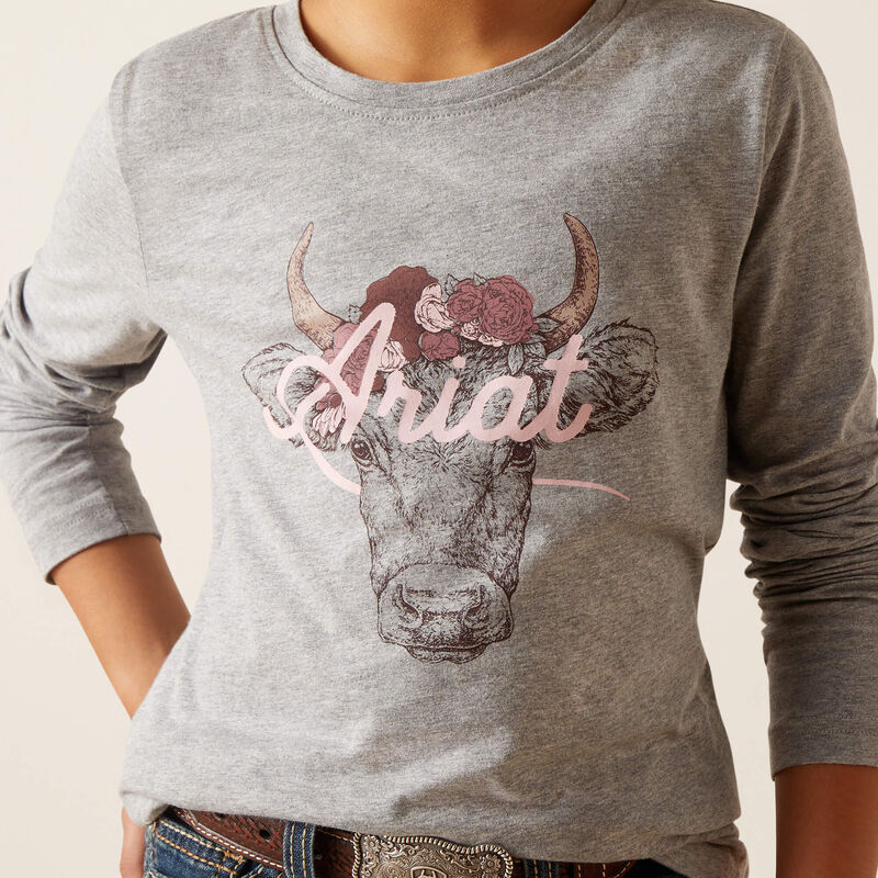 ARIAT GIRLS FAWNA LS SHIRT HEATHER GREY