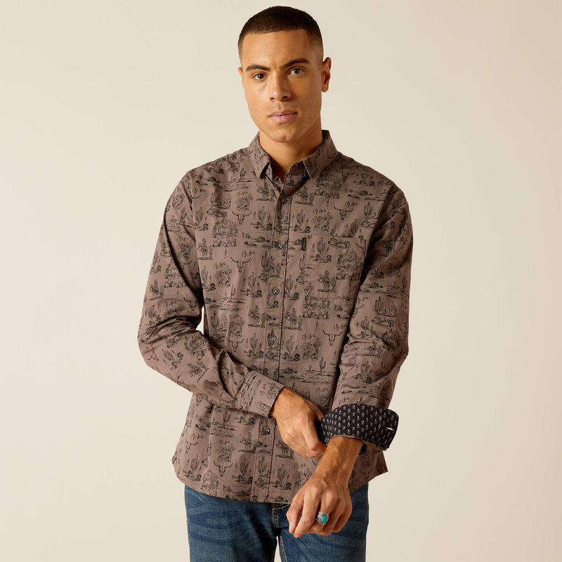 Ariat Mens Matteo Stretch Modern Fit Shirt Eiffel Tower