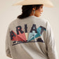 ARIAT WOMENS FUN FARM OVERSIZED T-SHIRT HEATHER GREY