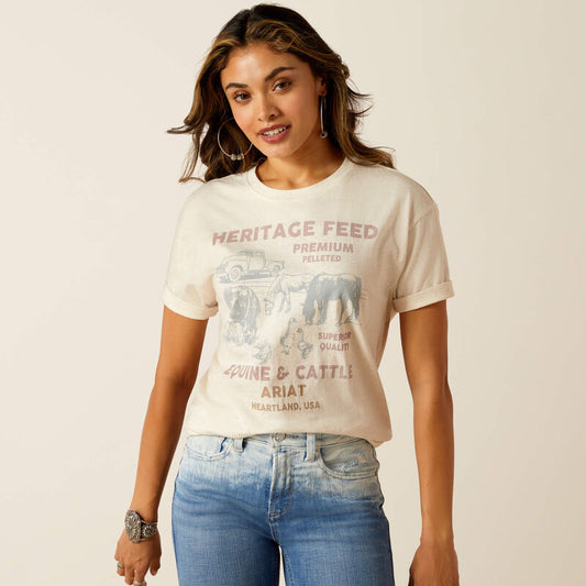 Ariat Womens Feed T-Shirt Oatmeal Heather