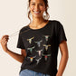 Ariat Womens Deco Skulls T-Shirt Black