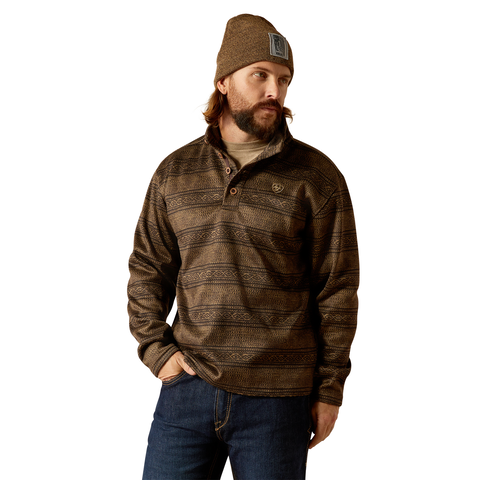 ARIAT MENS WESLEY SWEATER BROWN SOUTHWEST SERAPE
