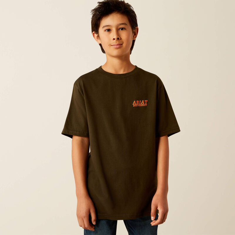 Ariat Boys Armadillo on a Half Shell T-Shirt Dark Olive