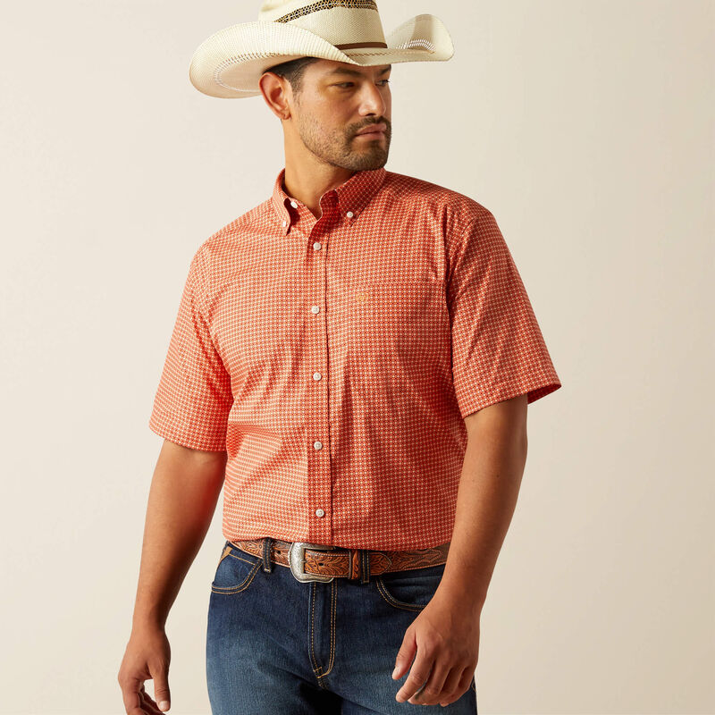 ARIAT MENS WF EMERY ORANGE SS SHIRT