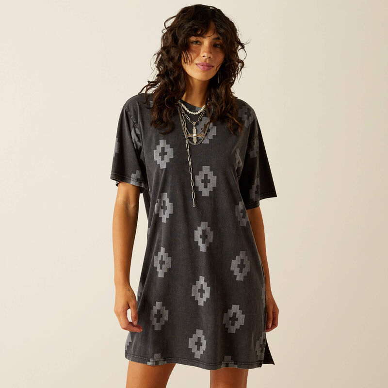 ARIAT WOMENS ISELA TEE DRESS SOUTHWEST PRINT