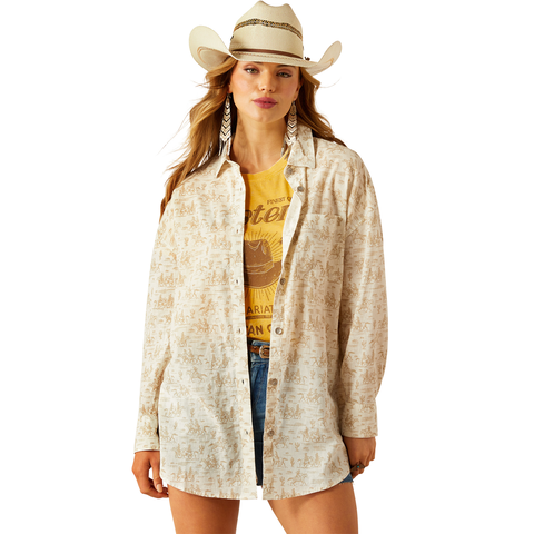 ARIAT WOMENS POPPY SUMMER OVERSHIRT LS SHIRT