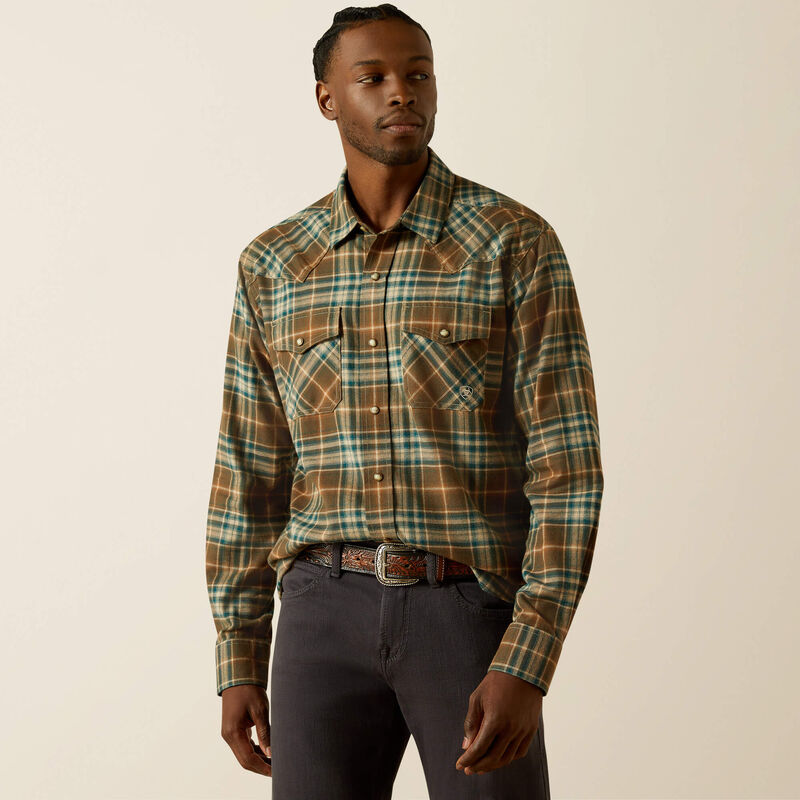 ARIAT MENS HENRY RETRO SNAP (DARK GREEN)