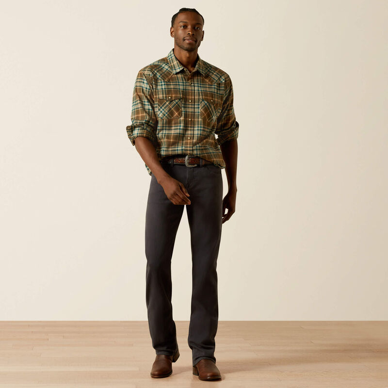 ARIAT MENS HENRY RETRO SNAP (DARK GREEN)