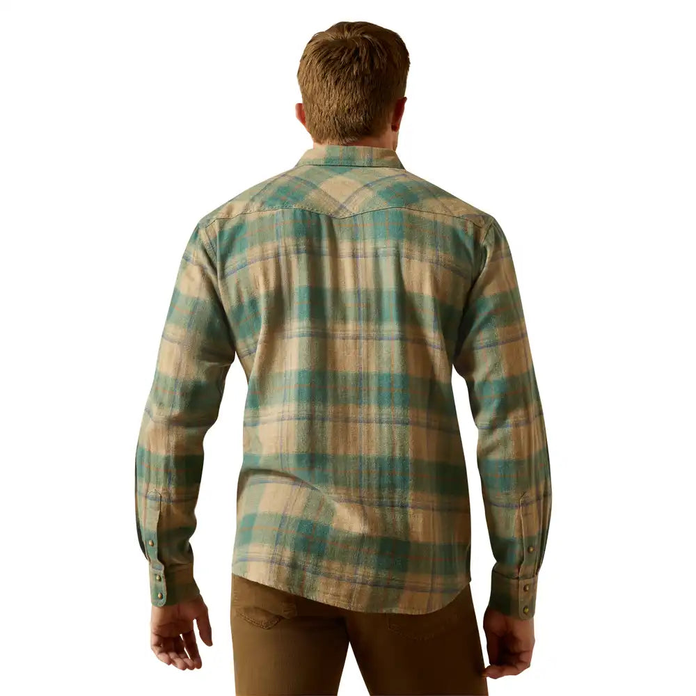Ariat Mens Huxlee Retro Fit  Shirt Deep Teal