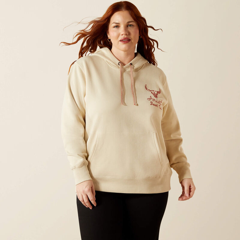 ARIAT WOMENS STITCH HOODIE (OYSTER GREY)