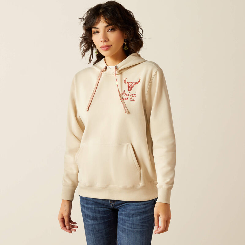 ARIAT WOMENS STITCH HOODIE (OYSTER GREY)