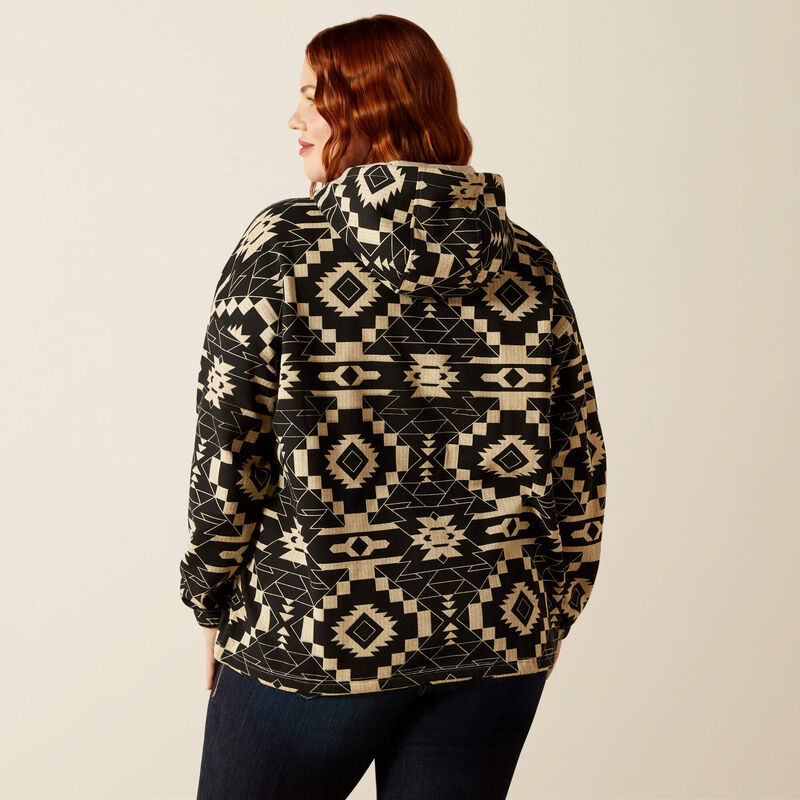 ARIAT WOMENS ESSENTIAL HOODIE BLACK SOUTHWEST PRINT
