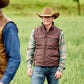 ARIAT MENS Western Quilted Vest-CUB KHAKI/BROWN