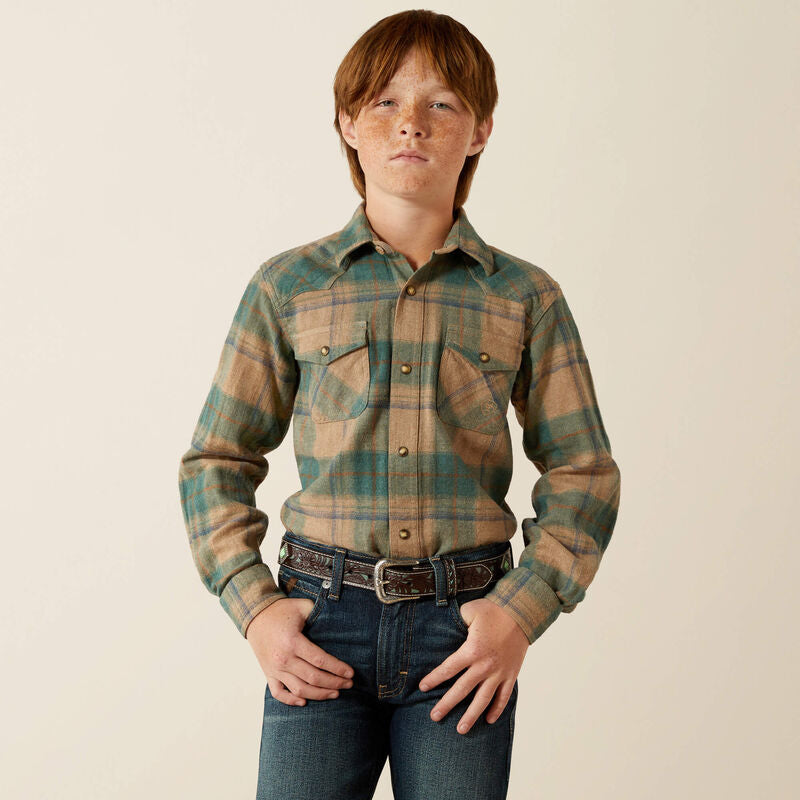 Ariat YOUTH Huxlee Retro Classic Fit Long Sleeve Button Up Shirt