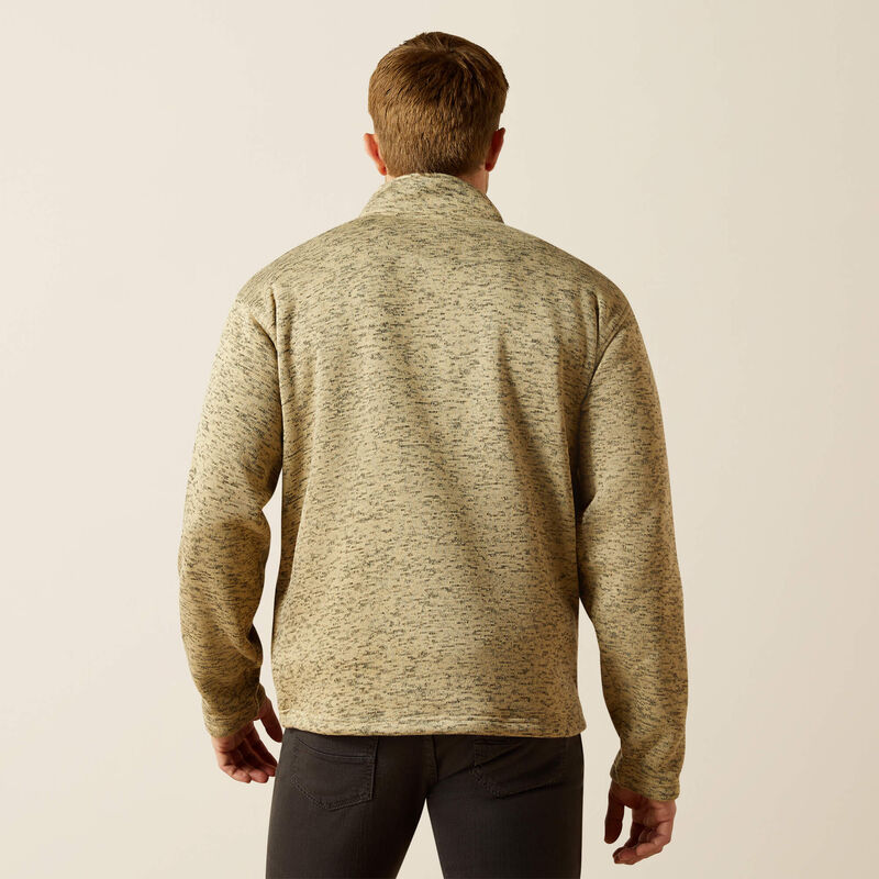 ARIAT MENS CALDWELL 1/4 BUTTON SWEATER BEIGE