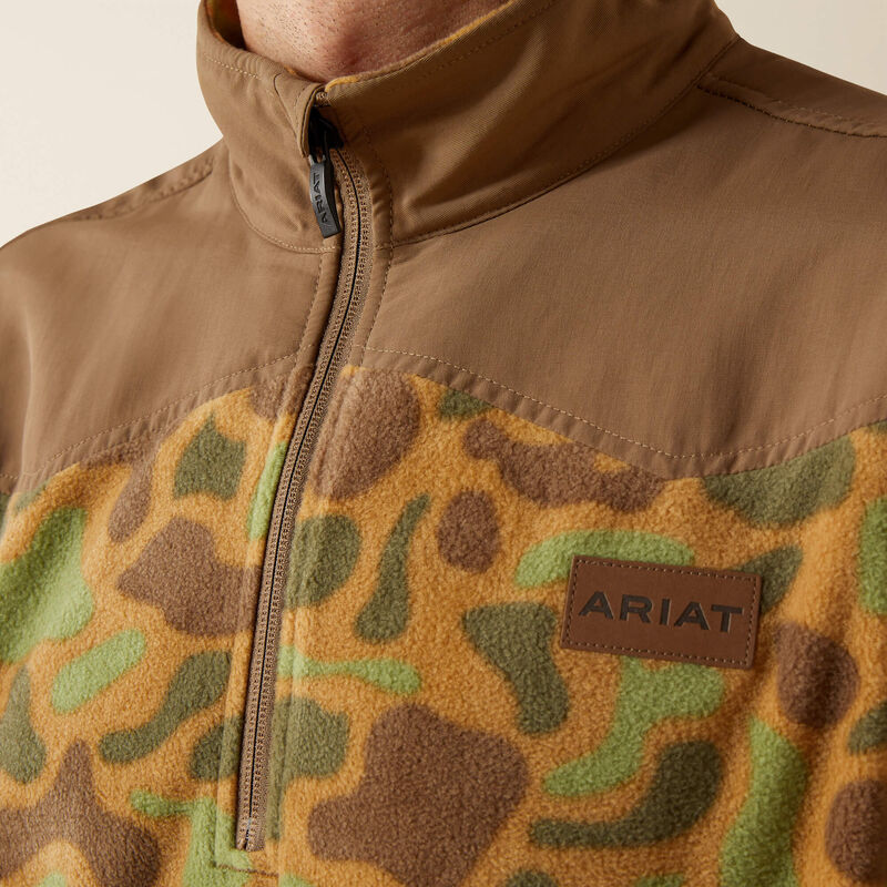 ARIAT MENS BASIS FLEECE SWEATER KHAKI CAMO