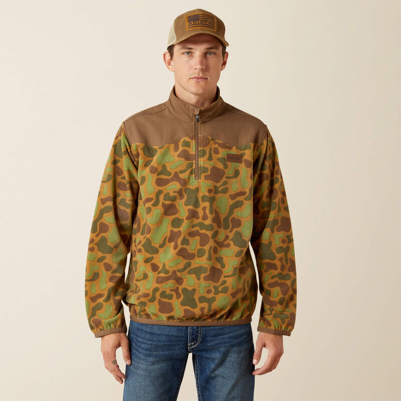 ARIAT MENS BASIS FLEECE SWEATER KHAKI CAMO