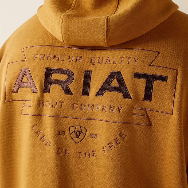 ARIAT MENS BONE BROWN SOUTHWEST SIMPLE BUCKLE HOODIE