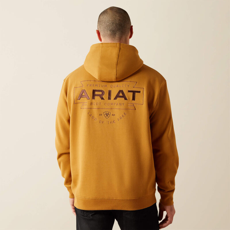 ARIAT MENS BONE BROWN SOUTHWEST SIMPLE BUCKLE HOODIE