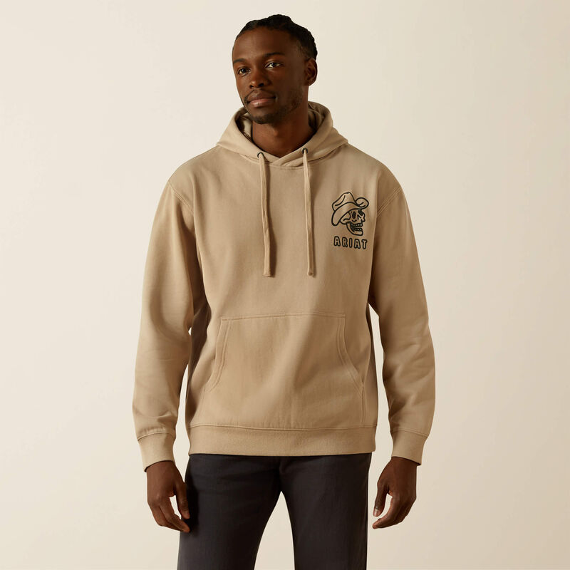 ARIAT MENS DRINKING BUDDIES HOODIE BEIGE