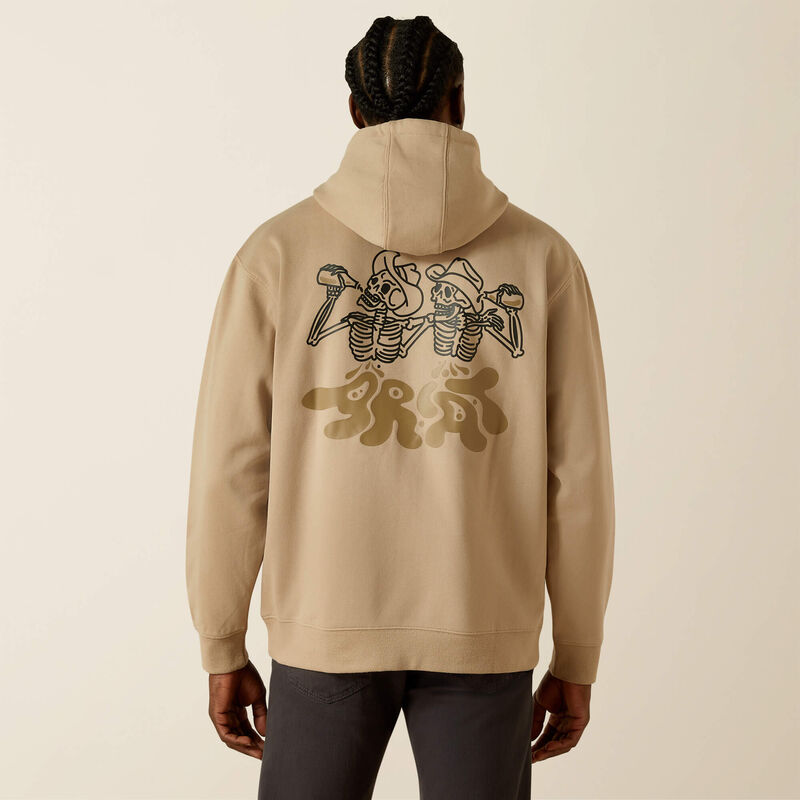 ARIAT MENS DRINKING BUDDIES HOODIE BEIGE