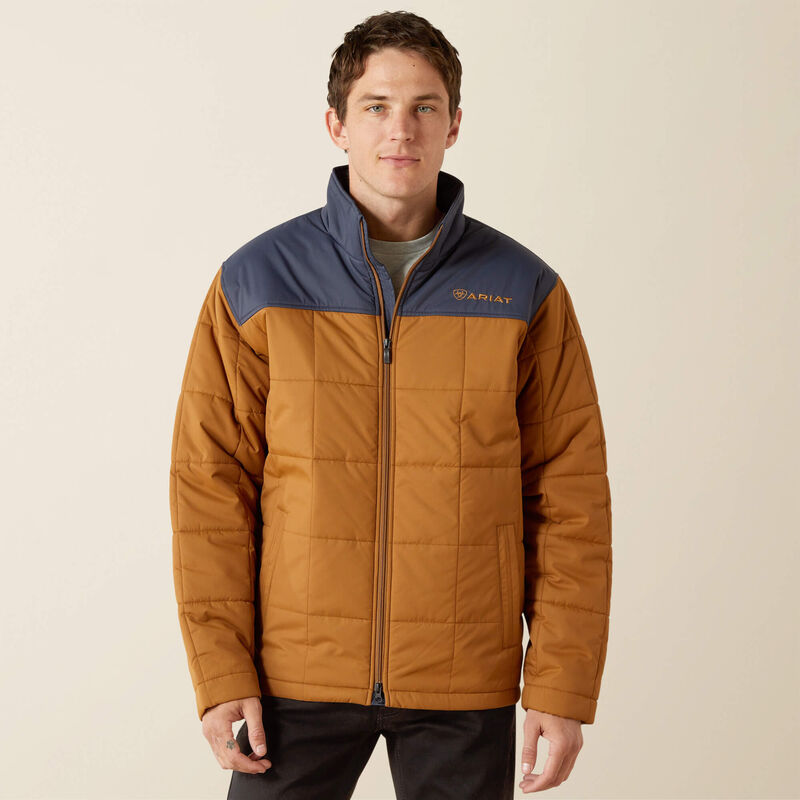ARIAT MEN'S Crius Insulated Jacket-BLUE NIGHTS/ALMOND KHAKI