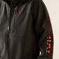 ARIAT MEN'S LOGO SOFTSHELL JACKET-CHARCOAL/AMERICANA