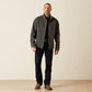 ARIAT MEN'S LOGO SOFTSHELL JACKET-CHARCOAL/AMERICANA