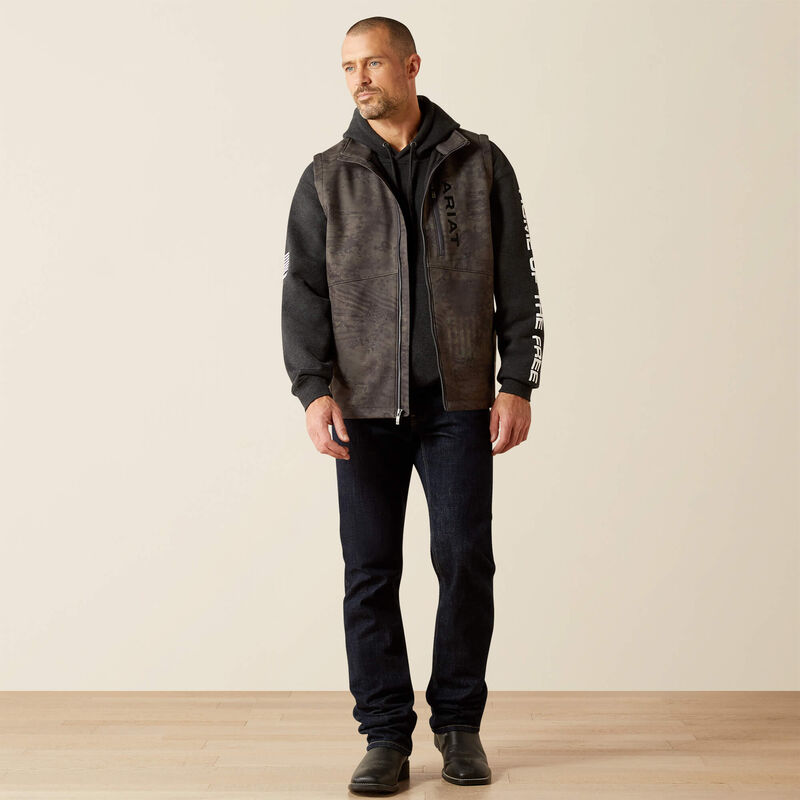 ARIAT MENS Patriot Flag Softshell Vest