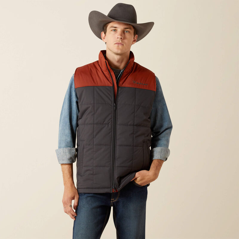 ARIAT WOMENS Crius Insulated Vest-SMOKED PAPRIKA/PHANTOM