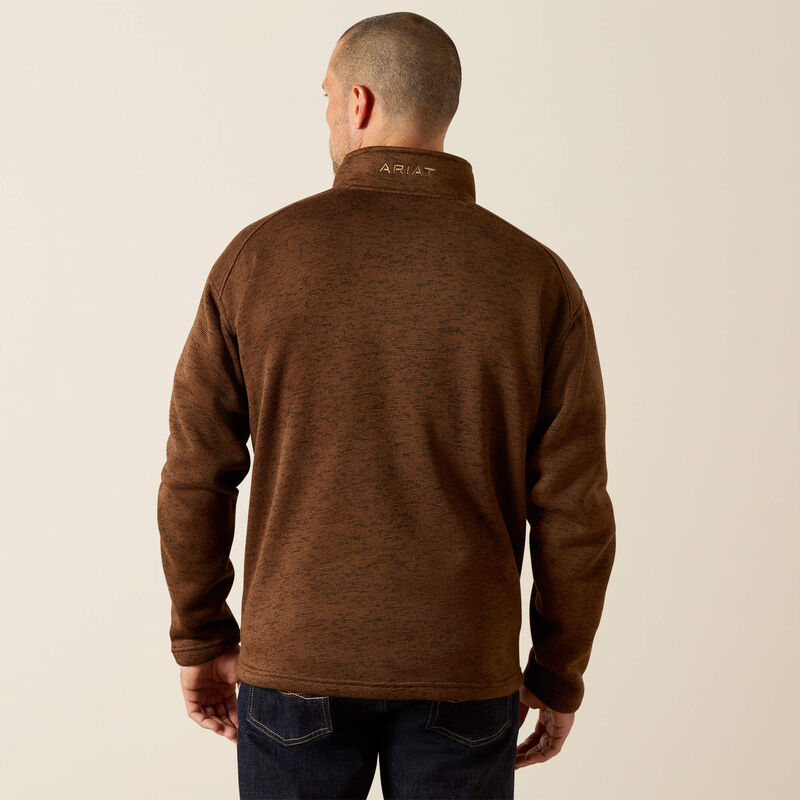 ARIAT MENS CALDWELL LOGO 1/4 ZIP SWTR (CARAFE)