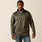 ARIAT MENS TREEBARK CAMO CALDWELL 1/4 ZIP SWEATER