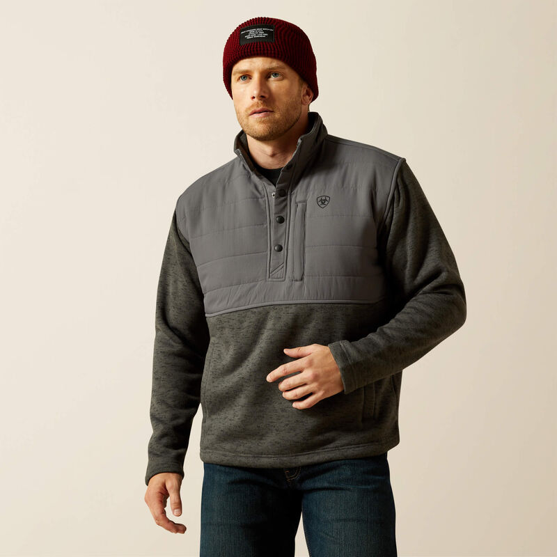 ARIAT MENS CALDWELL REINFORCED SNAP SWEATSHIRT (GREY)