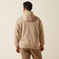 ARIAT MENS Rebar Lightweight Logo Hoodie-OATMEAL HEATHER|BLACK