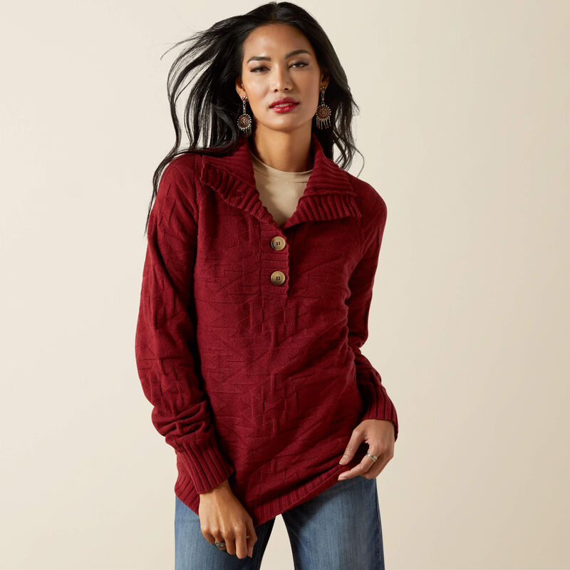 ARIAT WOMENS CABERNET ORNATE PULLOVER SWEATER