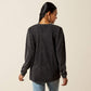 ARIAT WOMENS BLACK MINERAL WASH OVERSIZED LS TSHIRT