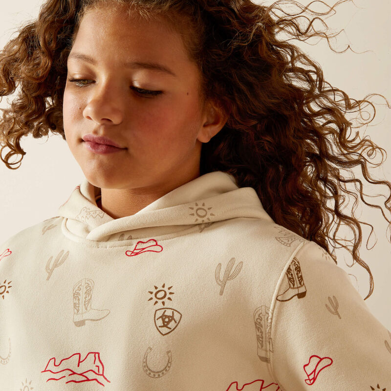 ARIAT GIRLS WESTERN STAMPS HOODIE