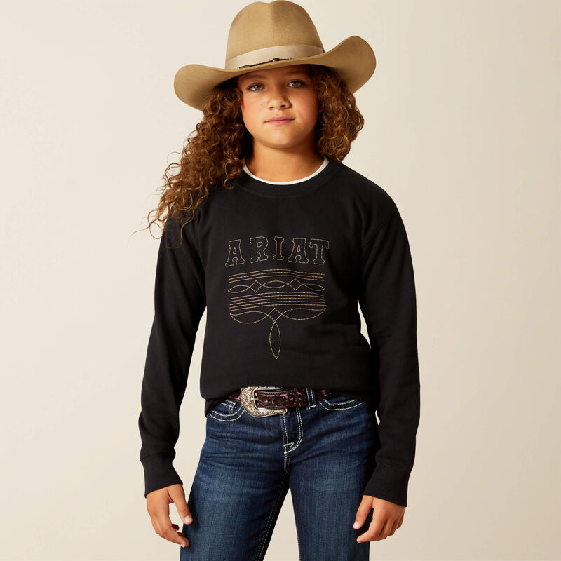 ARIAT GIRLS BOOTSTITCH SWEATSHIRT