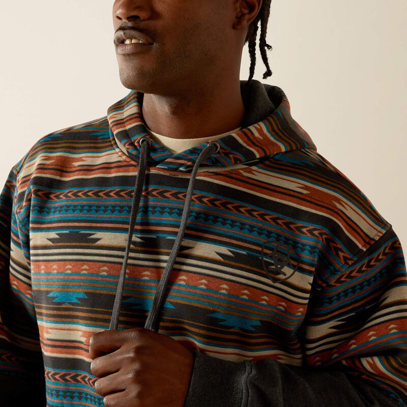 ARIAT MENS RUST SERAPE COLOR BLOCK HOODIE