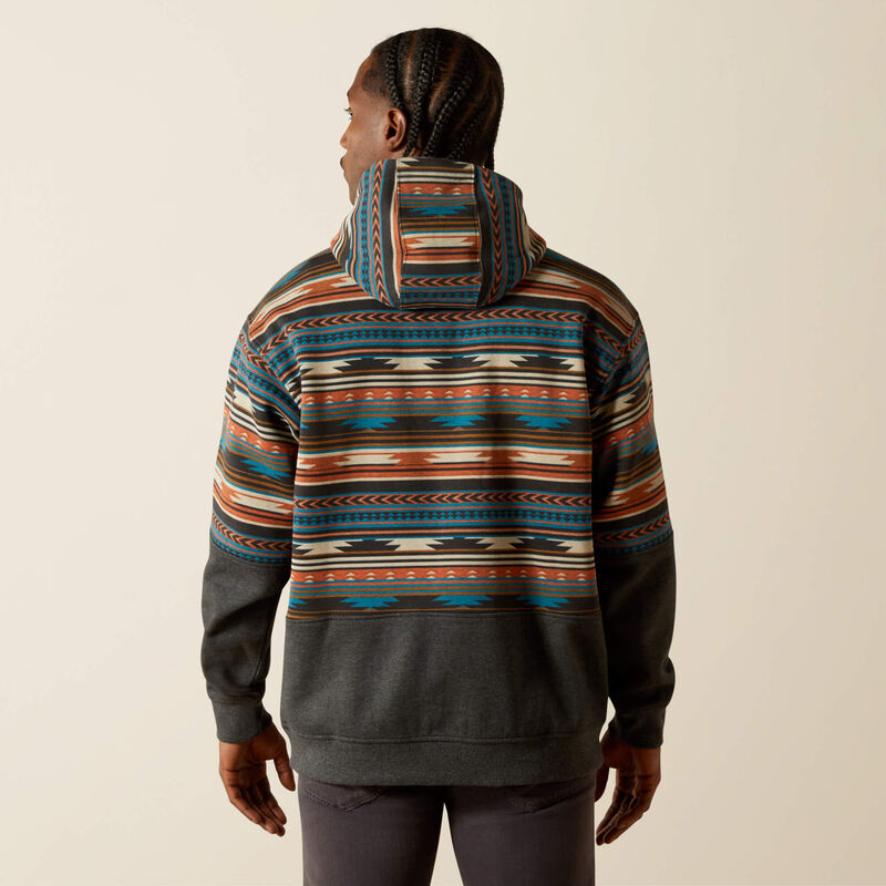 ARIAT MENS RUST SERAPE COLOR BLOCK HOODIE