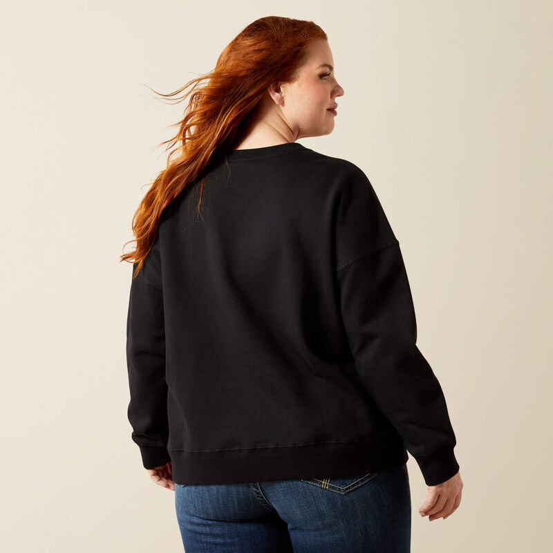 ARIAT WOMENS Outlaw Oversized Sweatshirt-BLACK