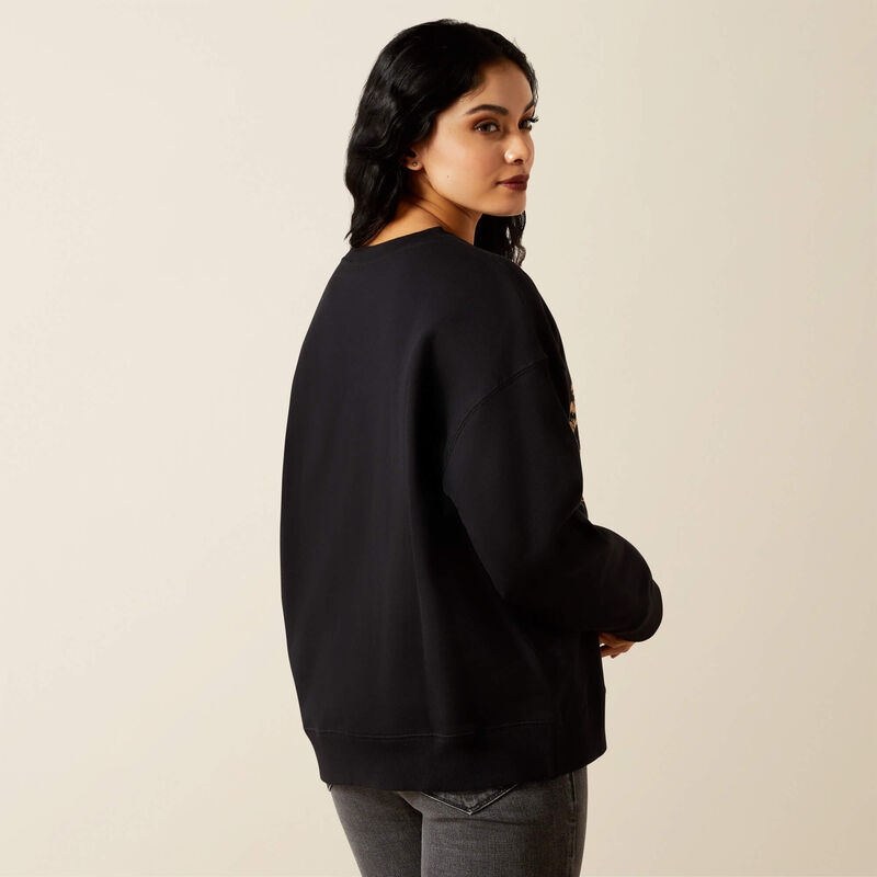 ARIAT WOMENS Outlaw Oversized Sweatshirt-BLACK